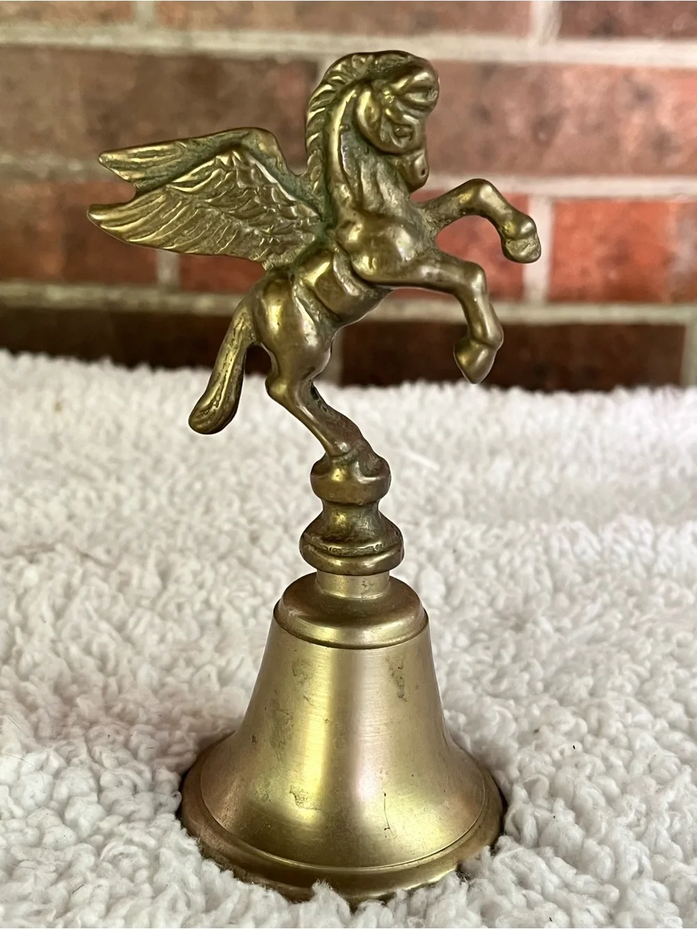 Brass Pegasus Bell - Winged Horse Figurine 6 Inch - Picture 6 of 8